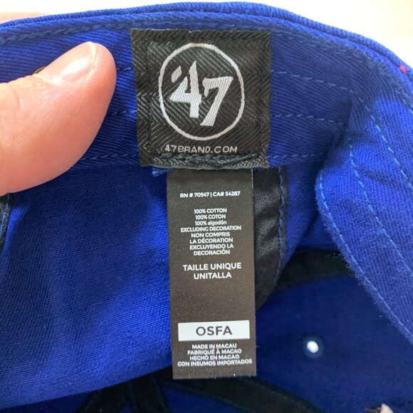 Kansas City Royals MLB Blue 47 Brand Clean Up Relaxed Fit Adjustable Dad Hat New - Picture 6 of 6